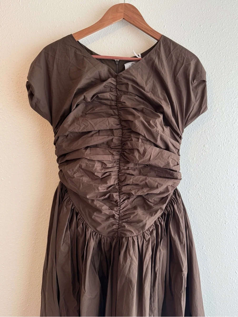 NWT L $417 Elegant Brown Maxi Dress Dahlia Walnut
